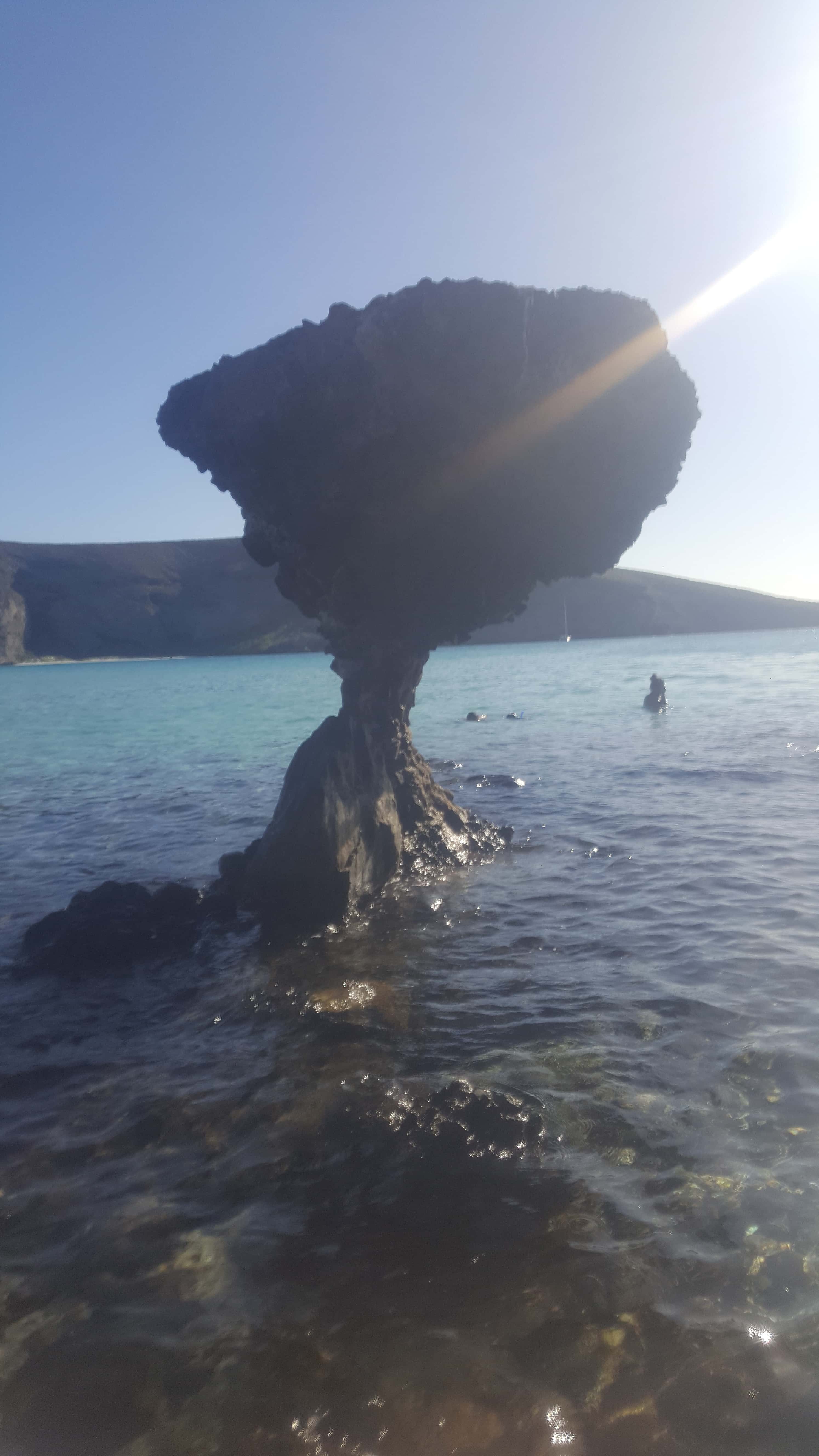 Balandra Beach: the mushroom-shaped rock, El Hongo