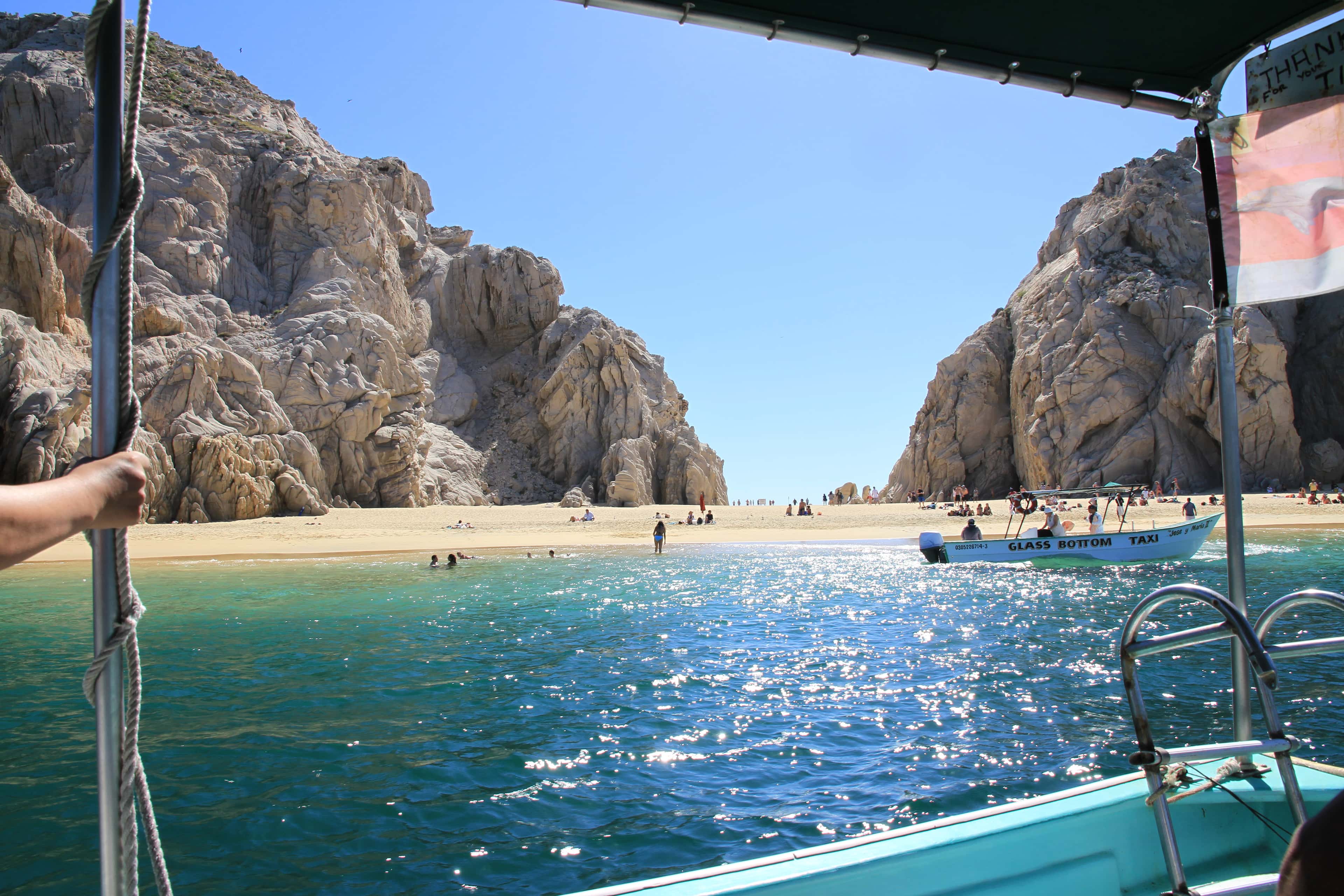 Lover's Beach, Cabo San Lucas: the sand between the rocks of Land's End